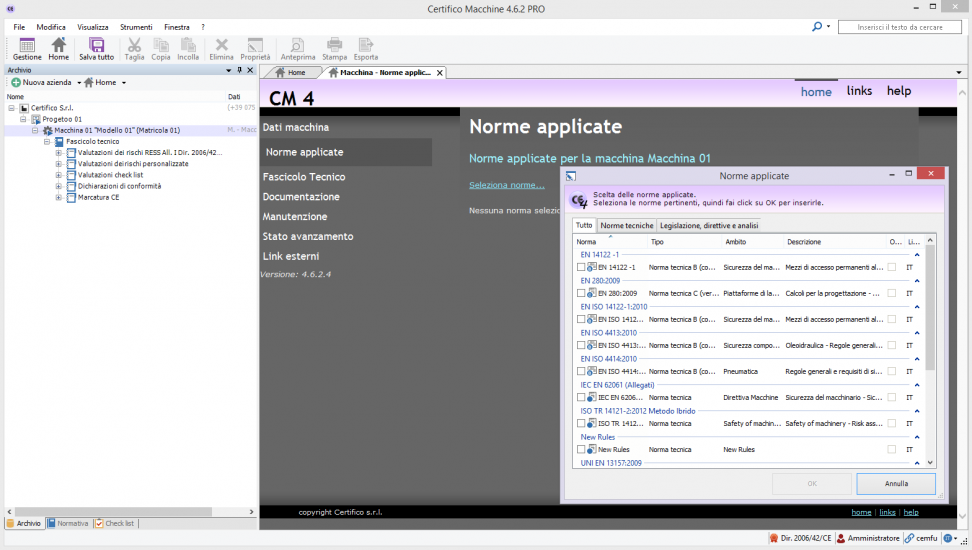 home-macchina-norme-applicate