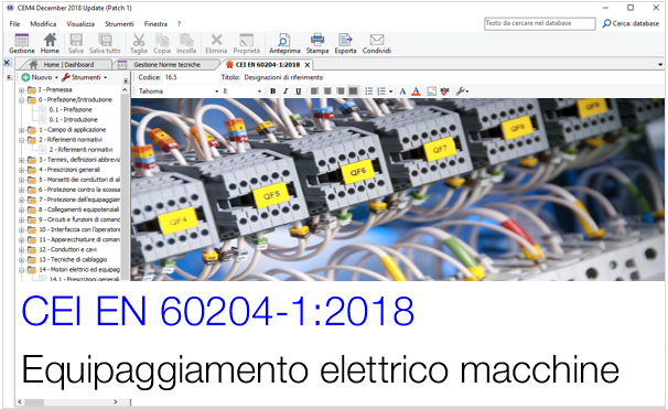 CEI EN 60204-1:2018 Equipaggiamento elettrico macchine | File CEM