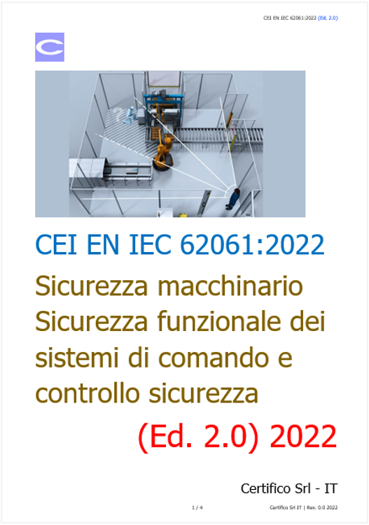 CEI EN IEC 62061:2022 (Ed. 2.0)