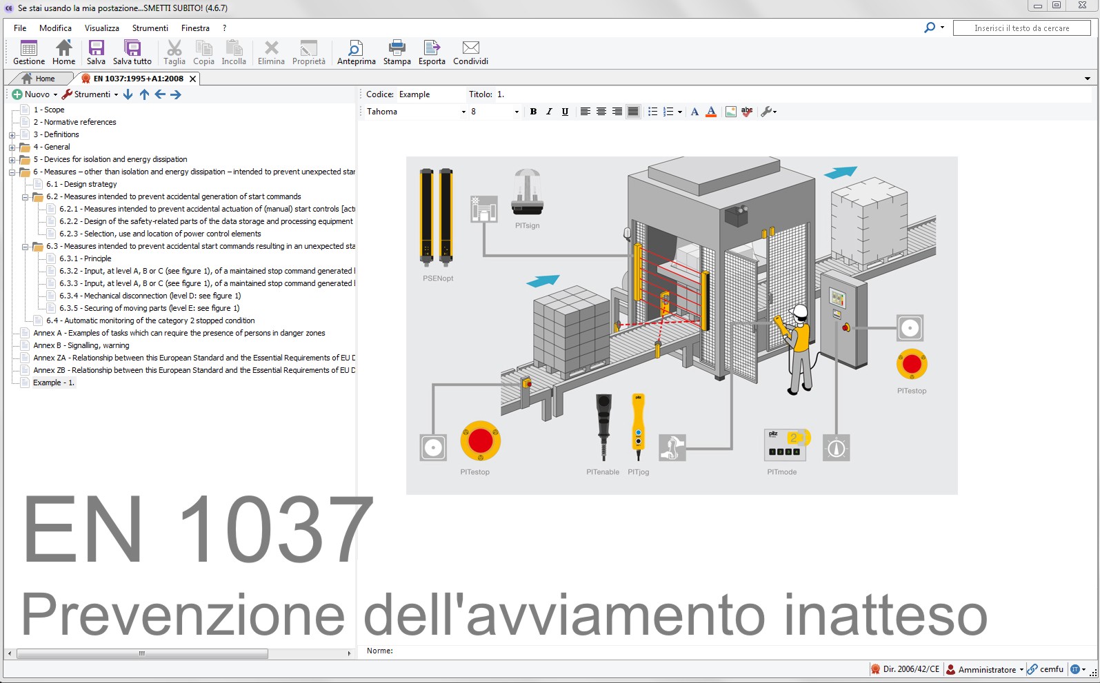 EN 1037: Prevenzione avviamento inatteso - file CEM