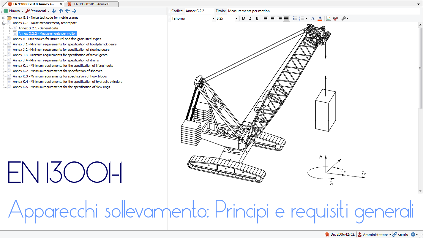 EN 13001-1:2010 Apparecchi di sollevamento - Requisiti generali  - File CEM