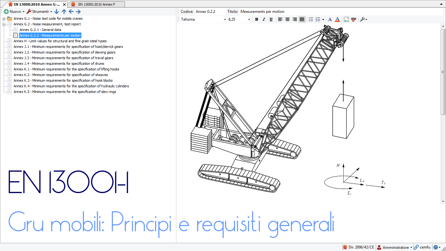 EN 13001-1:2010 Apparecchi di sollevamento - Requisiti generali  - File CEM