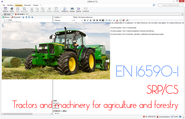 EN 16590-1: SRP/CS Tractors and machinery for agriculture and forestry