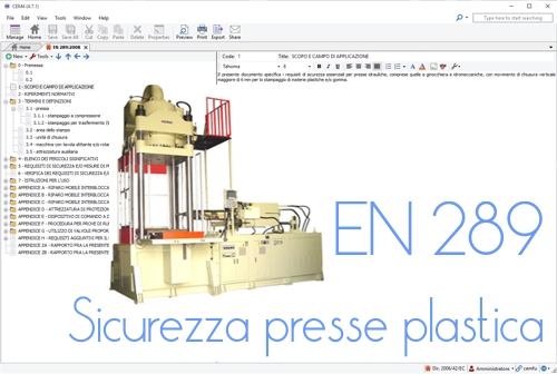 EN 289:2008 Sicurezza presse per le materie plastiche