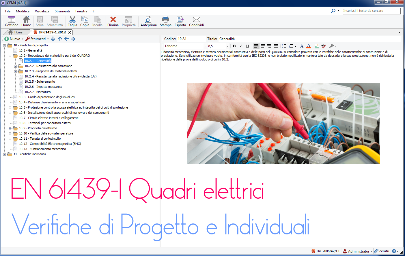 EN 61439-1: Verifiche di Progetto e Individuali - File CEM