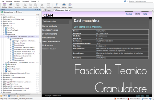 Fascicolo Tecnico Granulatore - Modello