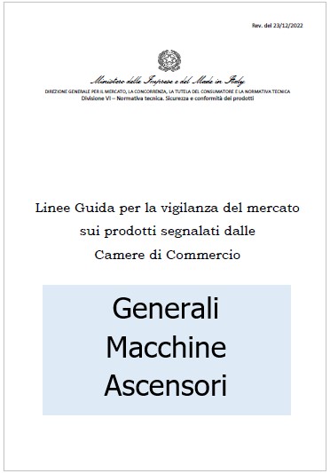 Linee Guida per la vigilanza del mercato - Sicurezza prodotti 