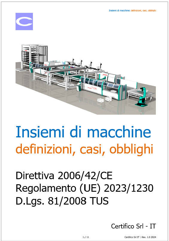 Insiemi di macchine   definizioni  casi  obblighi