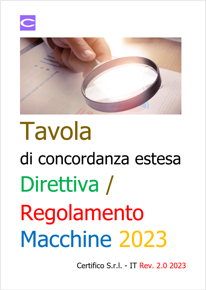 Tavola di concordanza estesa   Direttiva   Regolamento macchine 2023